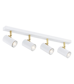 Lagos Ceiling 4 Light Spotlight Bar White Structure Brass Elements-1