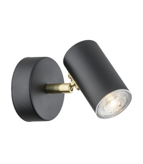 Lagos Single Spotlight Black Structure Brass Elements-1