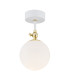 Latina Globe Ceiling Light White Structure Brass Steel IP44-1