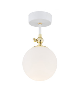 Latina Globe Ceiling Light White Structure Brass Steel IP44-1
