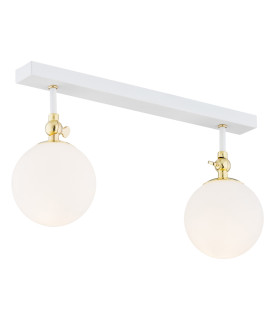 Latina Globe Ceiling 2 Light White Structure Brass Steel IP44-1
