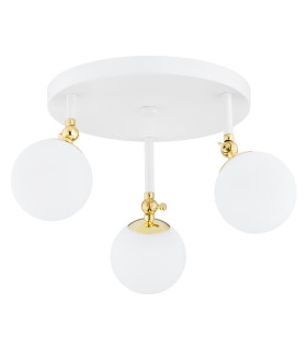 Latina Globe Ceiling 3 Light White Structure Brass Steel IP44-1