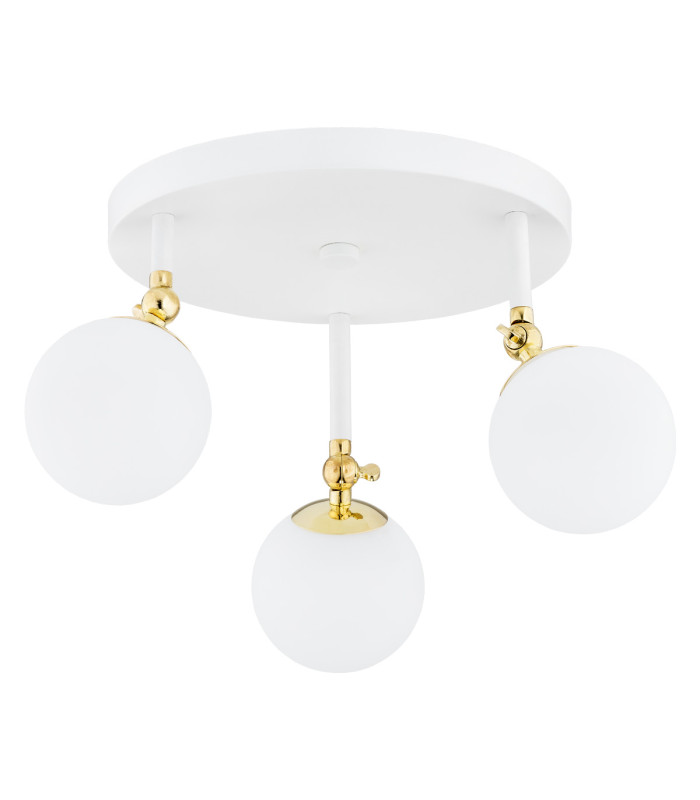 Latina Globe Ceiling 3 Light White Structure Brass Steel IP44-1