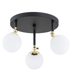 Latina Globe Ceiling 3 Light Black Structure Brass Steel IP44-1