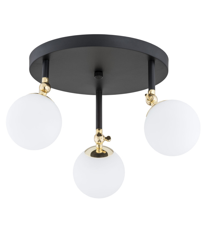 Latina Globe Ceiling 3 Light Black Structure Brass Steel IP44-1