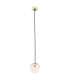Livia 12cm Globe Pendant Ceiling Light Opal Matt Brass Steel IP44-1