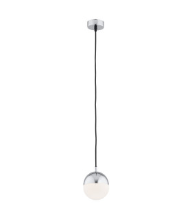 Livia 12cm Globe Pendant Ceiling Light Opal Matt Chrome IP44-1