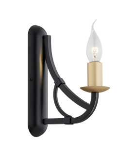 Lorenzo Single Candle Wall Lamp Black Gold-1