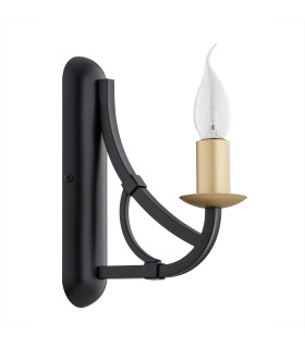 Lorenzo Single Candle Wall Lamp Black Gold-2
