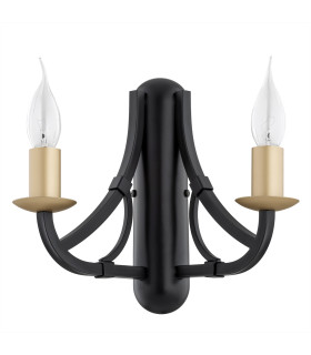 Lorenzo Twin Candle Wall Lamp Black Gold-2