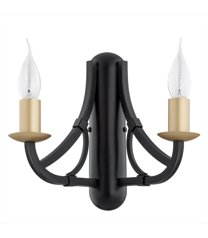 Lorenzo Twin Candle Wall Lamp Black Gold-2