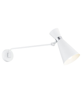 Lukka Dome Wall Lamp White Structure Chrome-1