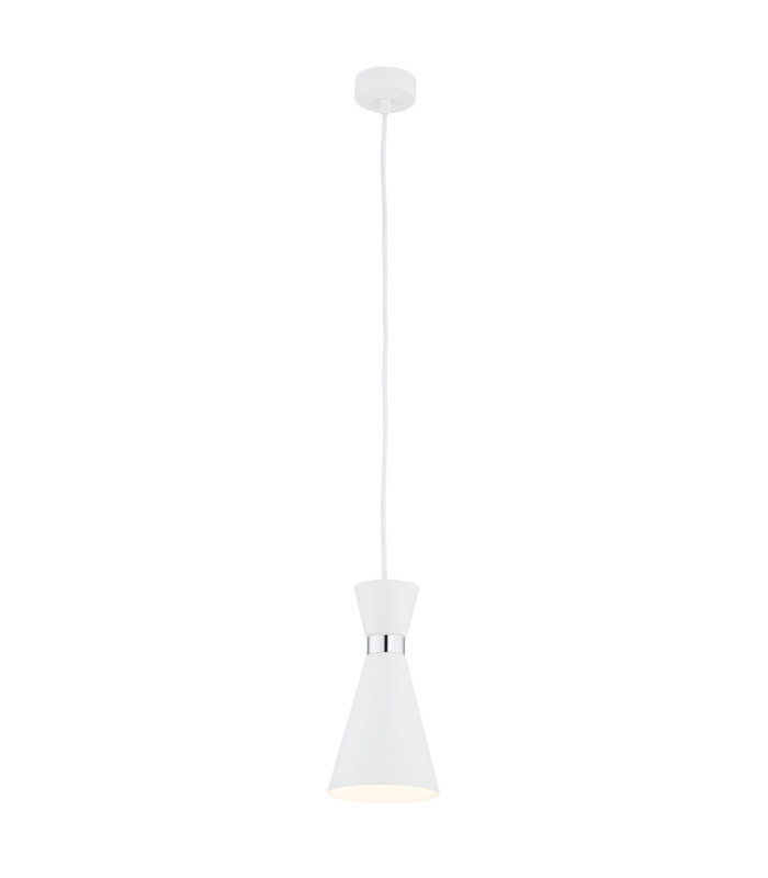 Lukka Dome Pendant Ceiling Light White Structure Chrome-1