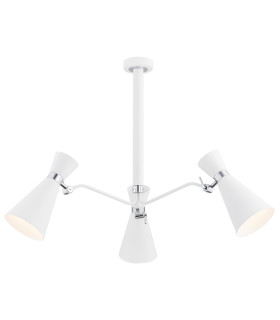 Lukka Multi Arm Pendant Ceiling 3 Light White Structure Chrome-1