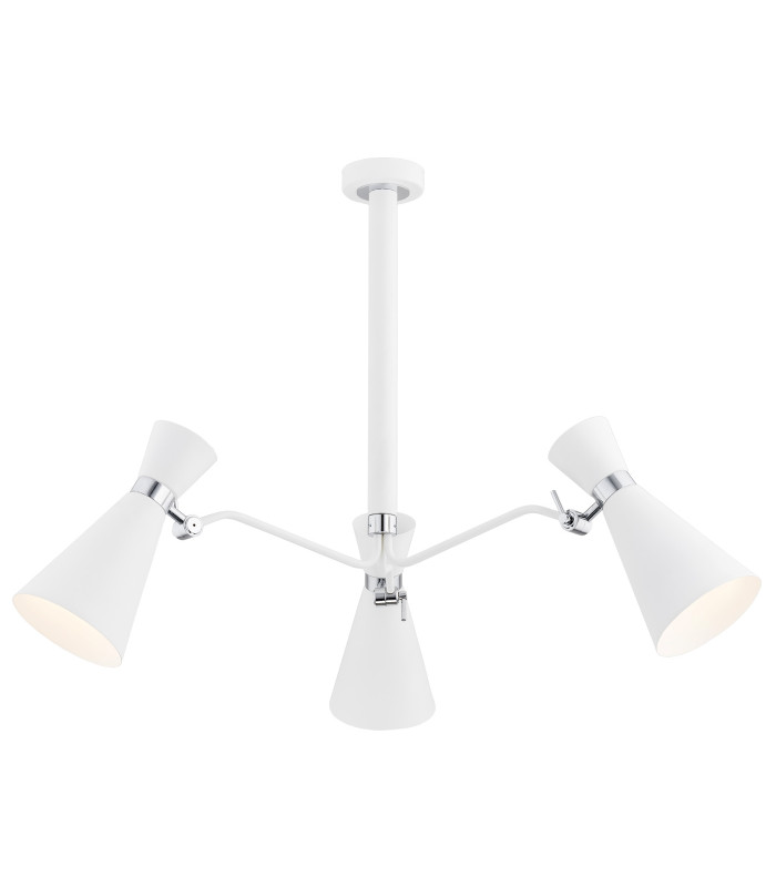 Lukka Multi Arm Pendant Ceiling 3 Light White Structure Chrome-1