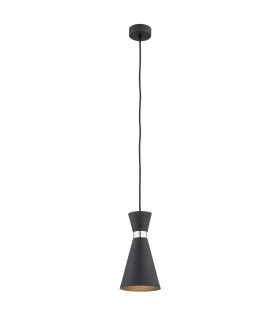Lukka Dome Pendant Ceiling Light Black Structure Chrome-1