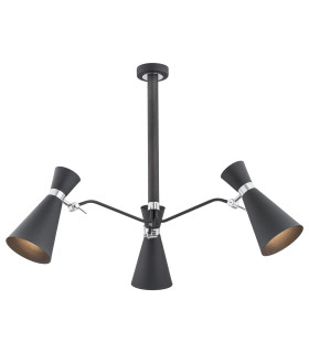 Lukka Multi Arm Pendant Ceiling 3 Light Black Structure Chrome-1