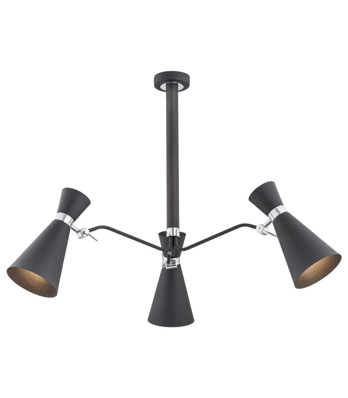 Lukka Multi Arm Pendant Ceiling 3 Light Black Structure Chrome-1