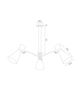 Lukka Multi Arm Pendant Ceiling 3 Light Black Structure Chrome-2