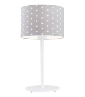 Magic Table Lamp With Round Shade Grey With White Stars White Structure-1
