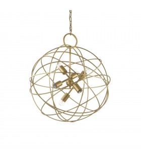 6 Light Spherical Ceiling Pendant Gold - 1