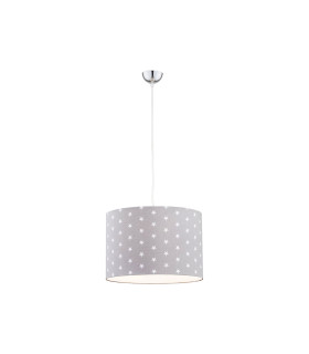 Magic Cylindrical Pendant Ceiling Light Grey With White Stars-1