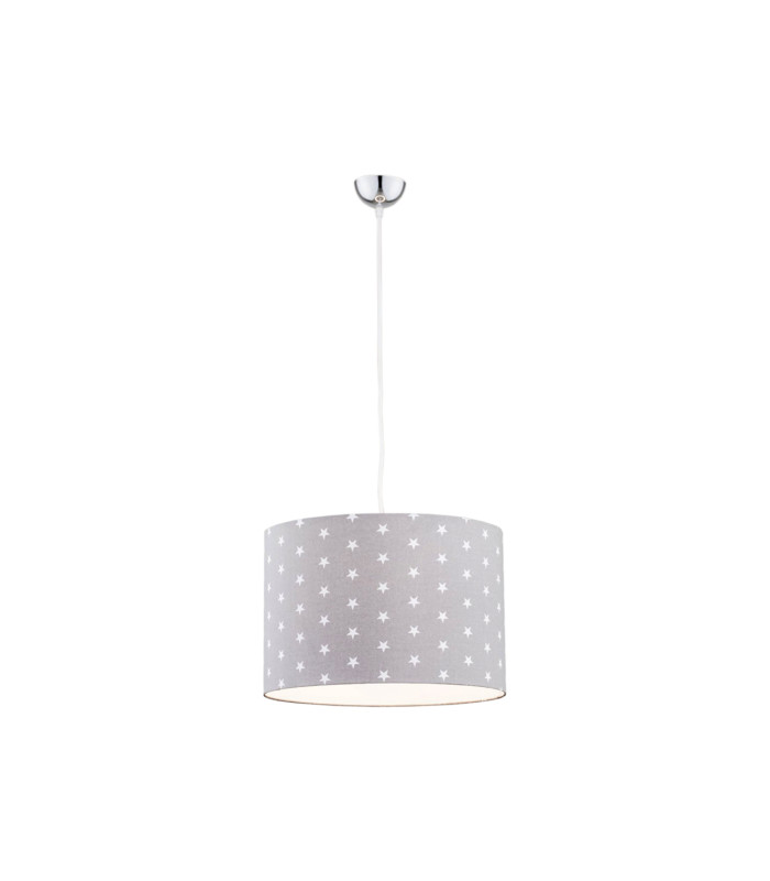 Magic Cylindrical Pendant Ceiling Light Grey With White Stars-1