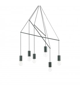 6 Light Cluster Ceiling Pendant Black - 1