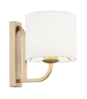 Maranello Wall Lamp With Shade White Old Gold-1