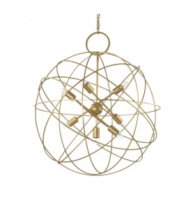7 Light Spherical Ceiling Pendant Gold - 1
