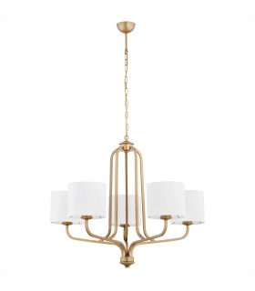 Maranello Multi Arm Pendant Ceiling 5 Light White Old Gold-2