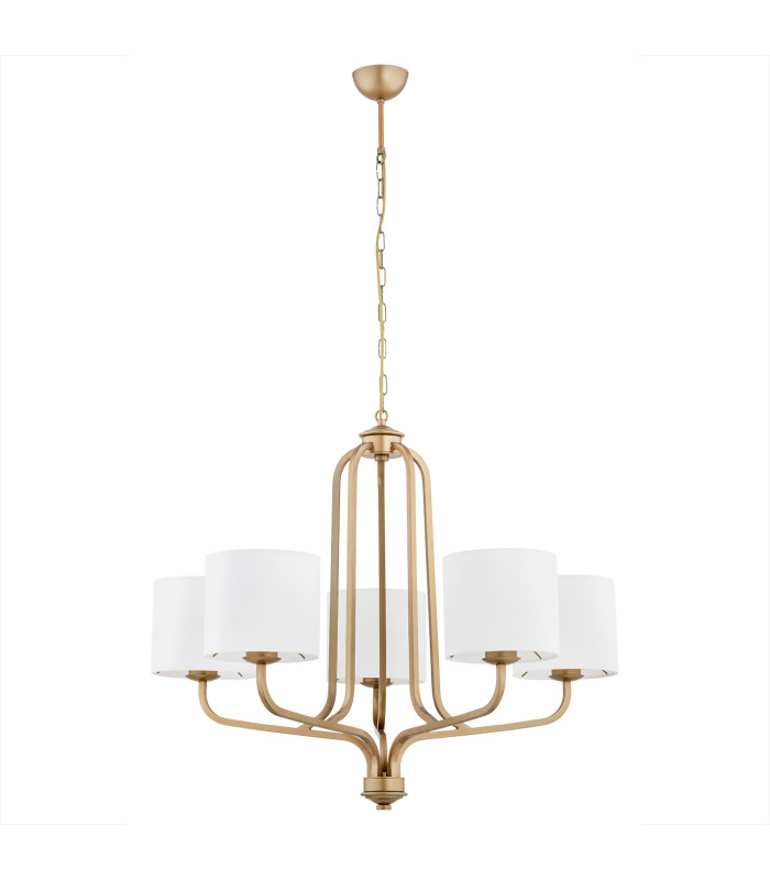 Maranello Multi Arm Pendant Ceiling 5 Light White Old Gold-2