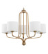 Maranello Multi Arm Pendant Ceiling 5 Light White Old Gold-3
