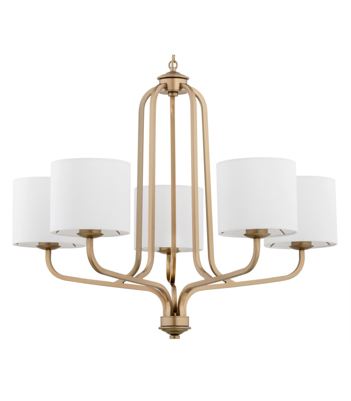 Maranello Multi Arm Pendant Ceiling 5 Light White Old Gold-3