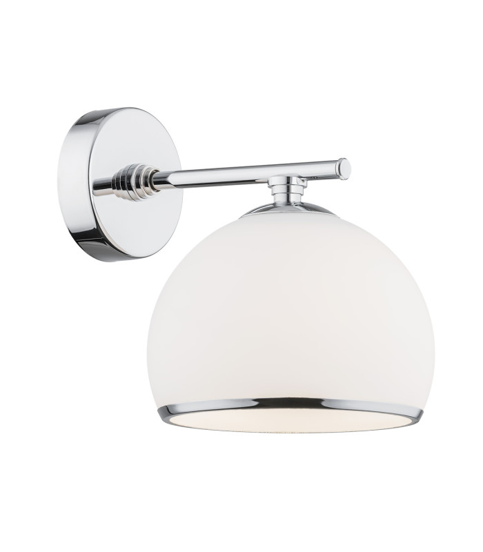 Marbella Dome Wall Lamp Opal Matt Chrome-1