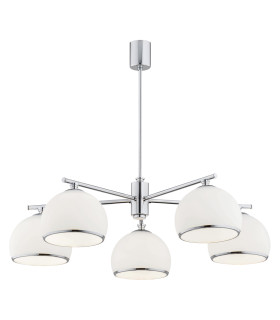 Marbella Multi Arm Pendant Ceiling 5 Light Opal Matt Chrome-1