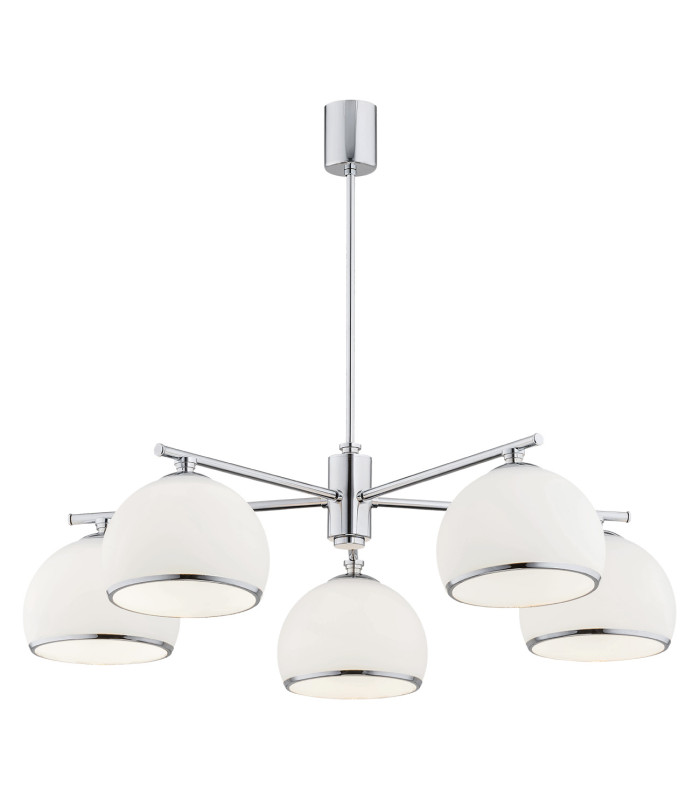 Marbella Multi Arm Pendant Ceiling 5 Light Opal Matt Chrome-1