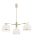 Marbella Multi Arm Pendant Ceiling 3 Light Opal Matt Brass Steel-1