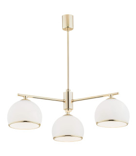 Marbella Multi Arm Pendant Ceiling 3 Light Opal Matt Brass Steel-1