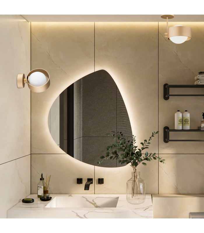 Massimo Plus Outdoor Globe Ceiling Light Opal Matt Gold IP44-3