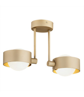 Massimo Plus Globe Ceiling 2 Light Opal Matt Gold IP44-1