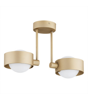 Massimo Plus Globe Ceiling 2 Light Opal Matt Gold IP44-2