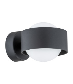 Massimo Plus Outdoor Globe Wall Lamp Opal Matt Black Structure IP44-1