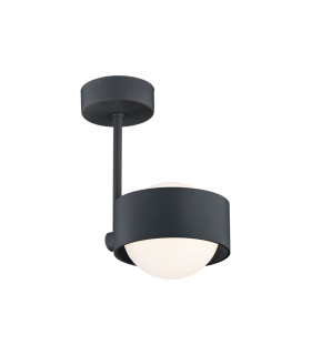 Massimo Plus Outdoor Globe Ceiling Light Opal Matt Black Structure IP44-1