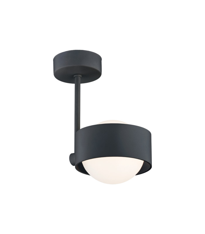 Massimo Plus Outdoor Globe Ceiling Light Opal Matt Black Structure IP44-1