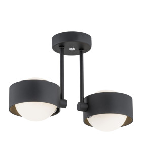Massimo Plus Globe Ceiling 2 Light Opal Matt Black Structure IP44-1