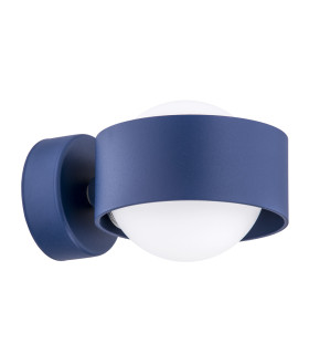 Massimo Plus Outdoor Globe Wall Lamp Opal Matt Navy Blue Structure IP44-1