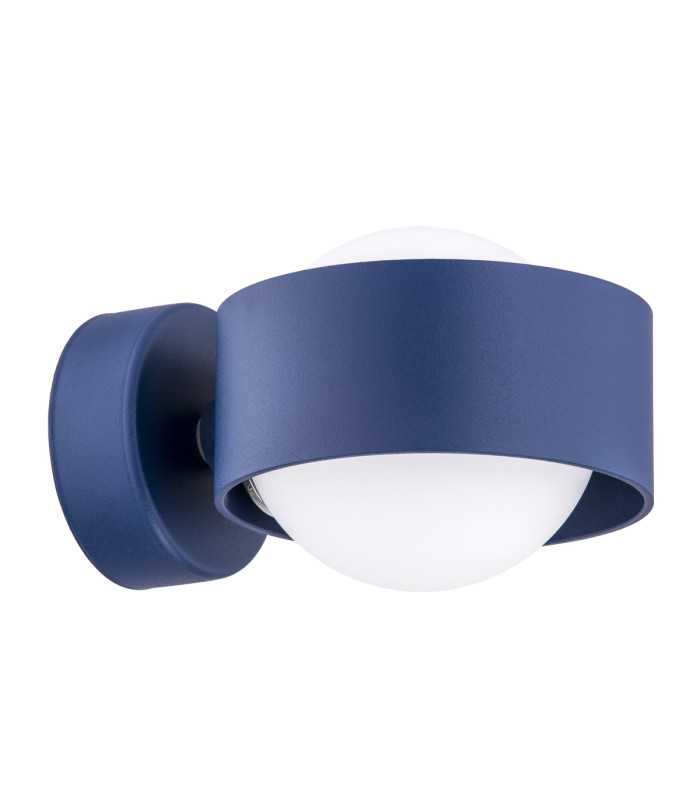 Massimo Plus Outdoor Globe Wall Lamp Opal Matt Navy Blue Structure IP44-1