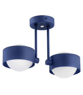 Massimo Plus Globe Ceiling 2 Light Opal Matt Navy Blue Structure IP44-1