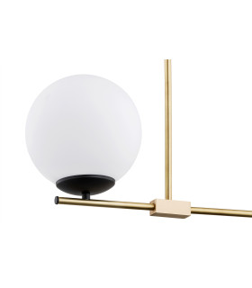 Megan Globe Ceiling Light Opal Matt Brushed Brass Black-2
